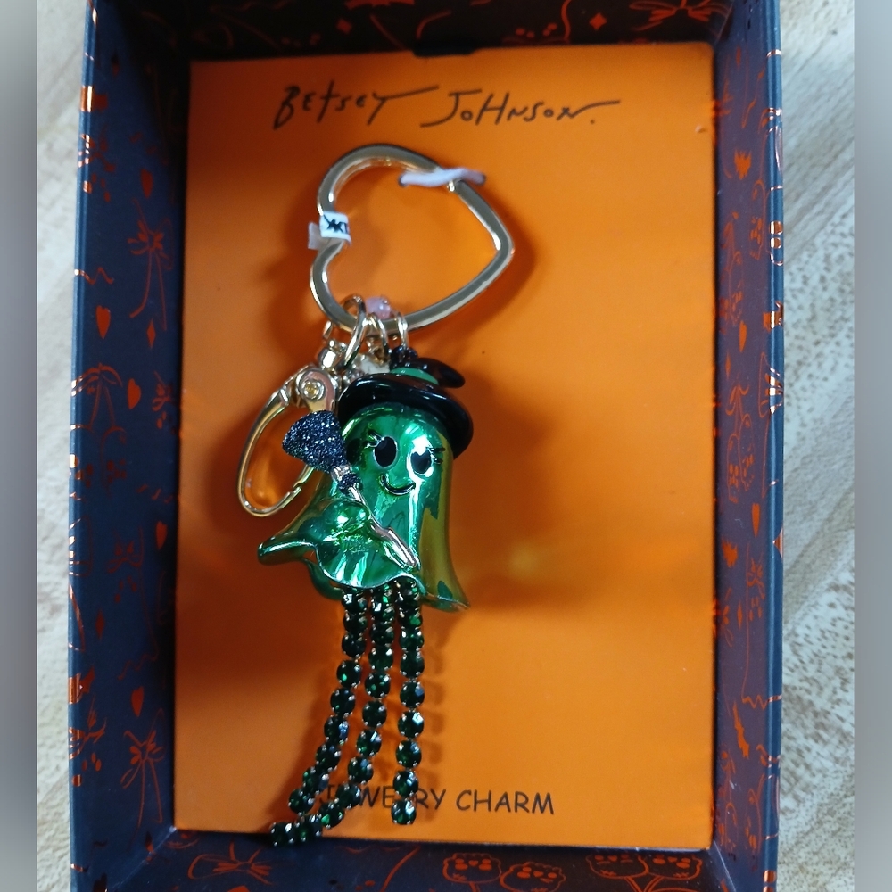 Betsey Johnson Green Ghost Keychain